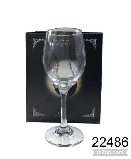 Imagen de COPA DE VIDRIO BORDE DORADO 1.25